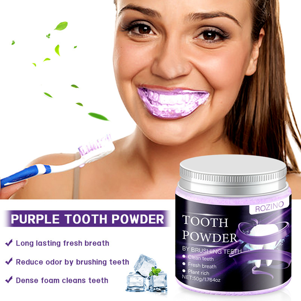 Teeth Whitening For Photos - Purple White Teeth Powder Removes Stubborn