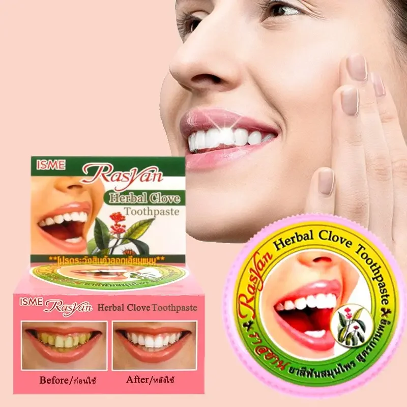 Teeth Whitening Remedies - Thai Clove/coconut Tooth Powder Rasyan Removal